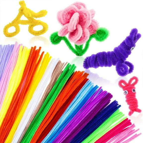 200-Piece Colorful Chenille Pipe Cleaners – Soft & Bendable DIY Craft Stems for Art, Decor, and Creative Projects