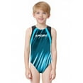 thumbnail image 3 of TiaoBug Kids Boys Color Block Gymnastics Leotard Tank Top Sleeveless Sport Jumpsuit Singlet Wrestling Bodysuit Blue Green 10, 3 of 5