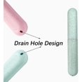 thumbnail image 2 of 2 fundas para cepillos de dientes, color rosa y verde, tallo de trigo, funda para cepillos de dientes portátil, funda protectora para cabezales de cepillos de dientes para viajes y uso doméstico, 2 of 4