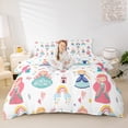 thumbnail image 3 of Manfei Girly Cute Castle Comforter Cover King,Colorful Kawaii Princess Bedding Sets King Size,Cartoon Princess Castle Bed Cover For Girls Teens,Ultra Soft Home Decor Reversible（No Comforter）,3 Pieces, 3 of 6