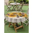 thumbnail image 4 of Outdoor Tablecloth with Umbrella Hole for Patio/Picnic/Party/Camping, Sunflower Waterproof Table Cloth Round Cover Washable, Green Botanical Yellow Floral Summer Rustic (Dia 60"), 4 of 9