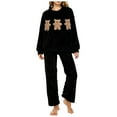 thumbnail image 2 of MVRLSH Pajamas For Women Set Winter Coral Fleece Pajama Set Thickened Flannel Warm Soft Skin-Friendly Full-Coverage Loungewear Black M-Xxl, 2 of 4