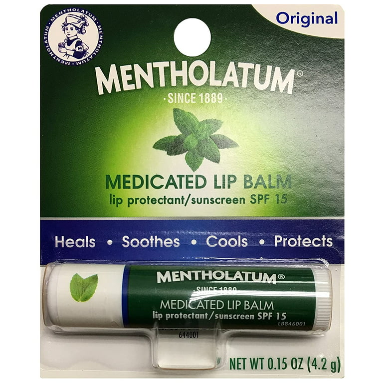 Mentholatum Lip Balm SPF 15, Original, 0.15 oz -