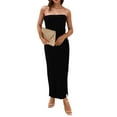 thumbnail image 2 of Women Summer Maxi Dress Elegant Bodycon Long Tube Top Side Slit Party Wedding Guest Casual Dress 2025 Vacation Dress Stylish Beach Sundress, 2 of 7