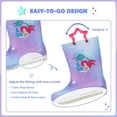 thumbnail image 5 of EUXTERPA Toddler Kids Light Up Rain Boots Girls Glitter Purple Waterproof Boots Toddler Size 8, 5 of 7