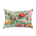 thumbnail image 7 of Yayeee Pillowcase Queen Size Set of 2 Satin Wrinkle Resistant Pillow Case, Green Floral Tomatoes, 7 of 7