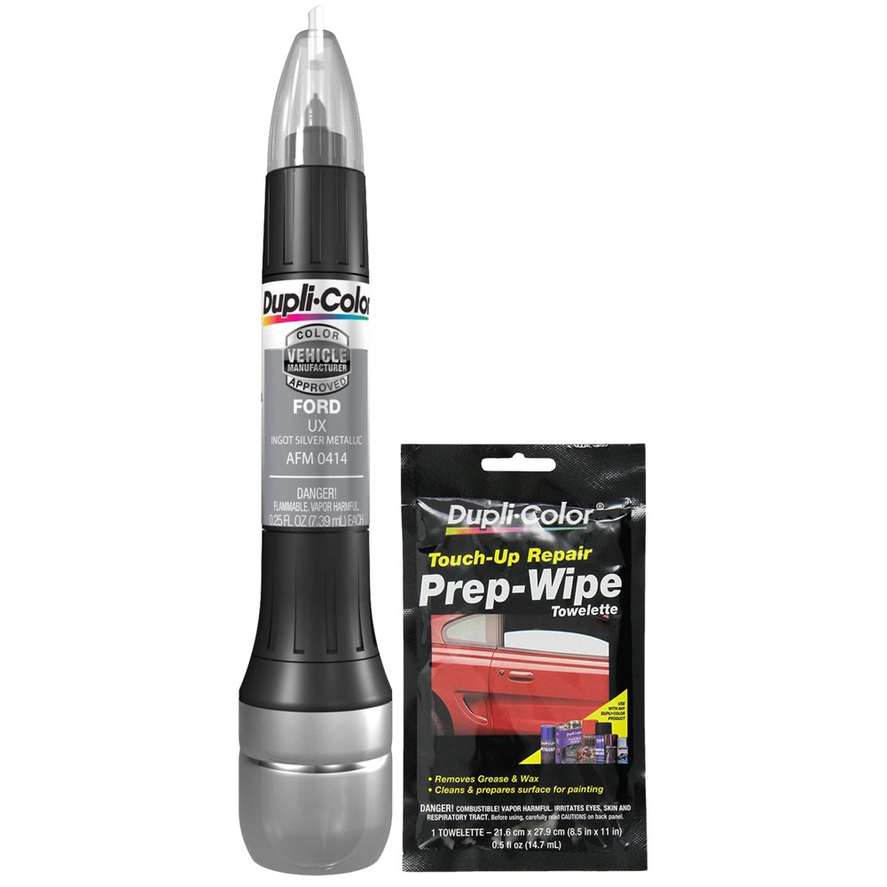 Duplicolor AllIn1 Scratch Fix Pen Matches Ford Metallic Ingot Silver