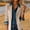 Beige, variant on Women Solid Loose Faux Suede Moto Jacket, Western Style Long Sleeve Open Front Coat, Casual Outerwear for Fall and Winter Daily Outfits Dark Blue XXXL(XXXL)