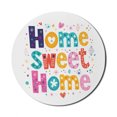 thumbnail image 1 of Saying Mouse Pad for Computers, Typography Lettering in Lively Colors and Floral Elements Diamonds Hearts, Round Non-Slip Thick Rubber Modern Gaming Mousepad, 8" Round, Multicolor, by Ambesonne, 1 of 2