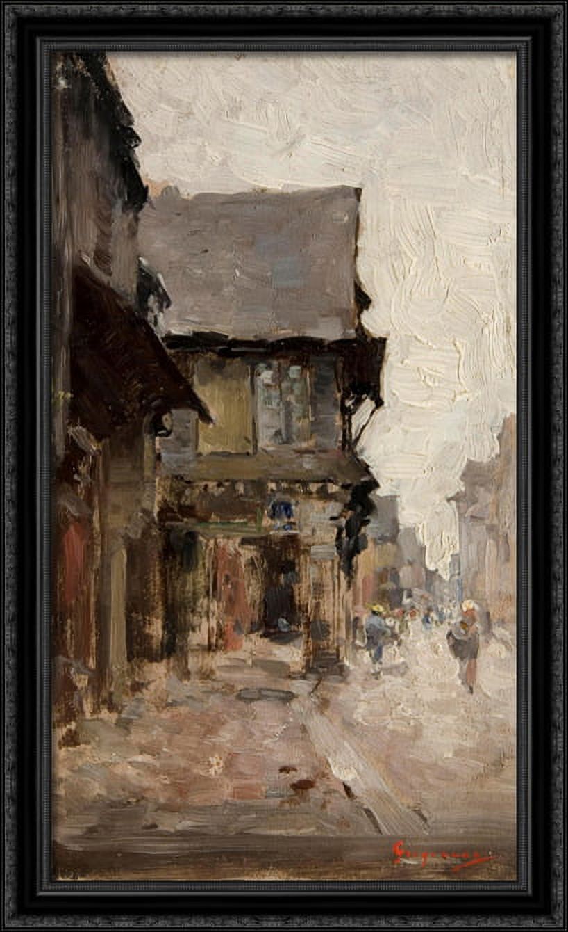 Hyde Park, London 34x28 Large Gold Ornate Wood Framed Canvas Art