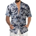 thumbnail image 1 of Camisas Para Hombre Manga Corta Camisa de de verano para hombres, camisas estampadas de manga corta hawaianas de playa de ocio, blusa superior informal (White, M), 1 of 7