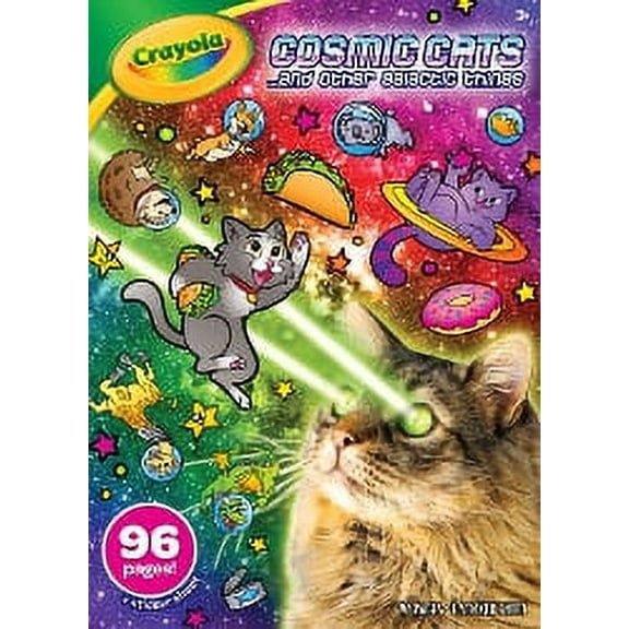 Crayola Cosmic Cats Coloring and Sticker Book, 96 Pages