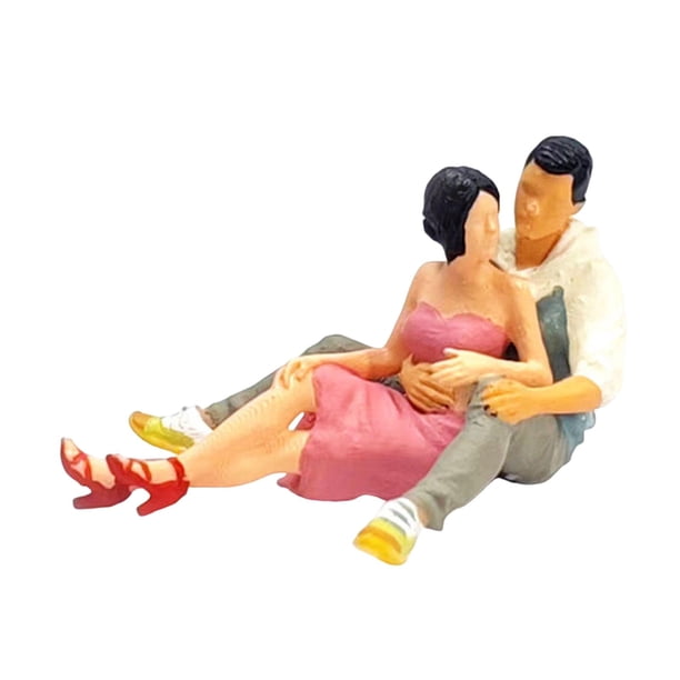 Figuras de pareja pintadas a mano a escala 1/64, colecciones, modelos de personas, diseño, decoración Rosa B