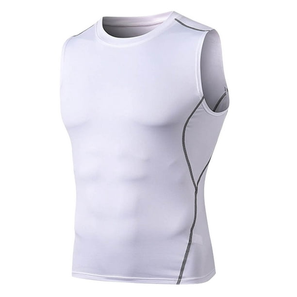 adviicd Sleeveless T Shirts for Men Mens Tank Tops Sleeveless T Shirts for  Men's Fitness Quick Dry Gym Tank Top White,XL 
