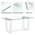 thumbnail image 4 of 5 Piece Dining Table and Chair Set, Tempered Glass Table and 4 High Back Kitchen Chairs with Metal Legs, Accent Side Table and Armless Chair Sets for Living Room, Dining Room, Office,  White, 4 of 9