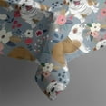 thumbnail image 5 of Bulldog Dog and Flower Florals Square Tablecloth,Waterproof Square Table Cover,Wipeable Spillproof Washable Table Cover for Home Kitchen Party Decor 60"x60"(152x152cm), 5 of 6
