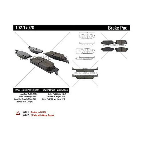 Centric Parts Disc Brake Pad P/N:102.17070