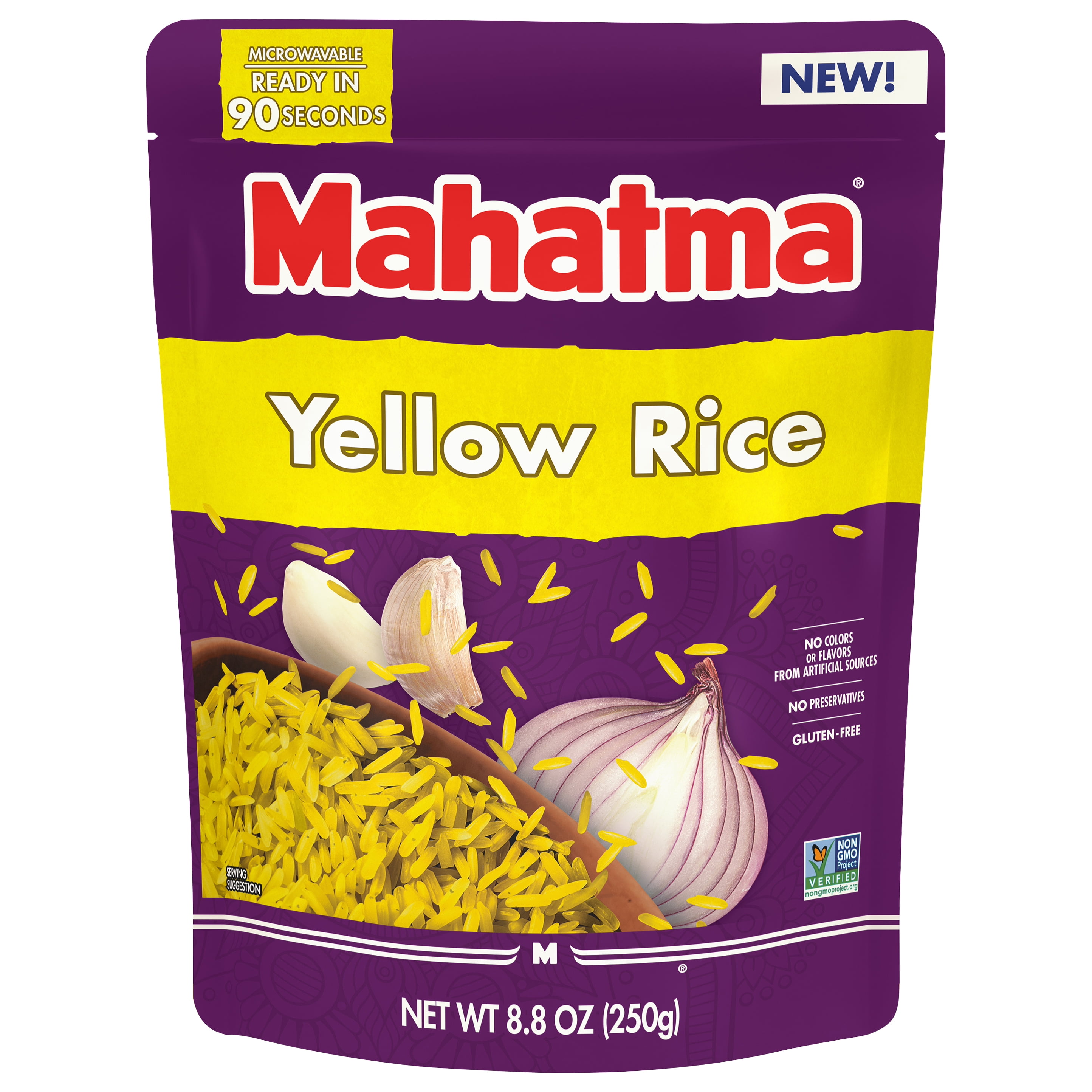 (2 pack) Mahatma Ready-to-Eat Yellow Rice, Microwaveable Rice, Gluten Free, 8.8 oz Pouch
