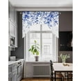 thumbnail image 4 of Eucalyptus Leaves Blue Kitchen Swag Valances for Windows, Watercolor Spring Botanical Swag Valances Curtains for Living Room, Rod Pocket Window Treatments for Bathroom, Bedroom, Cafe, 56"x36", 4 of 6