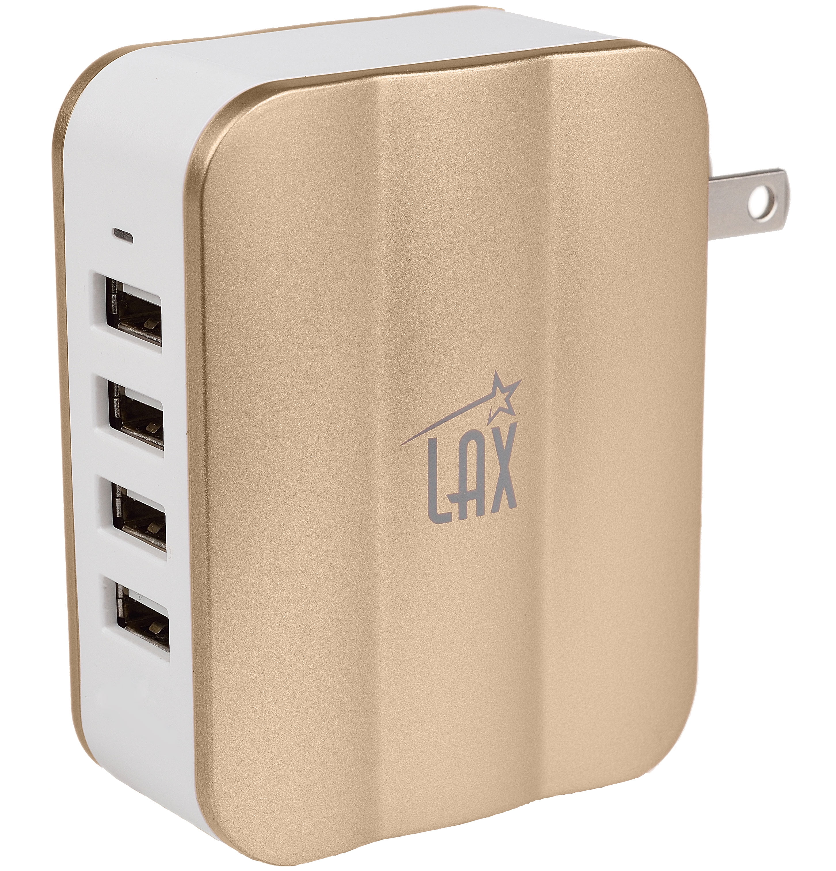 LAX Gadgets SmartPower 4 (30W 4Port USB Wall Charger) MultiPort USB Charger with Foldable Plug