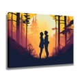 thumbnail image 2 of Póster de lienzo con una pareja abrazándose en un bosque al atardecer, decoración para dormitorio, paisaje deportivo, decoración para oficina, regalo, estilo marco, 16 x 24 pulgadas (40 x 60 cm), 2 of 8