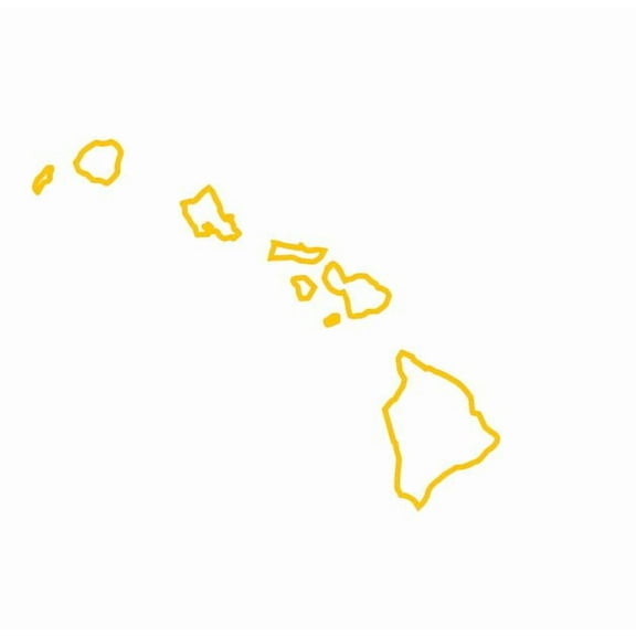 State Map Outline Hawaii Islands Ohana Vinyl Decal Sticker UV & Waterproof Bumper Window Laptop Automotive Water Bottle Gift accessories – YELLOW 5"