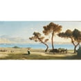 thumbnail image 2 of Albert Zimmermann 24x14 Black Ornate Framed Double Matted Museum Art Print Titled: View from Italy, 2 of 5