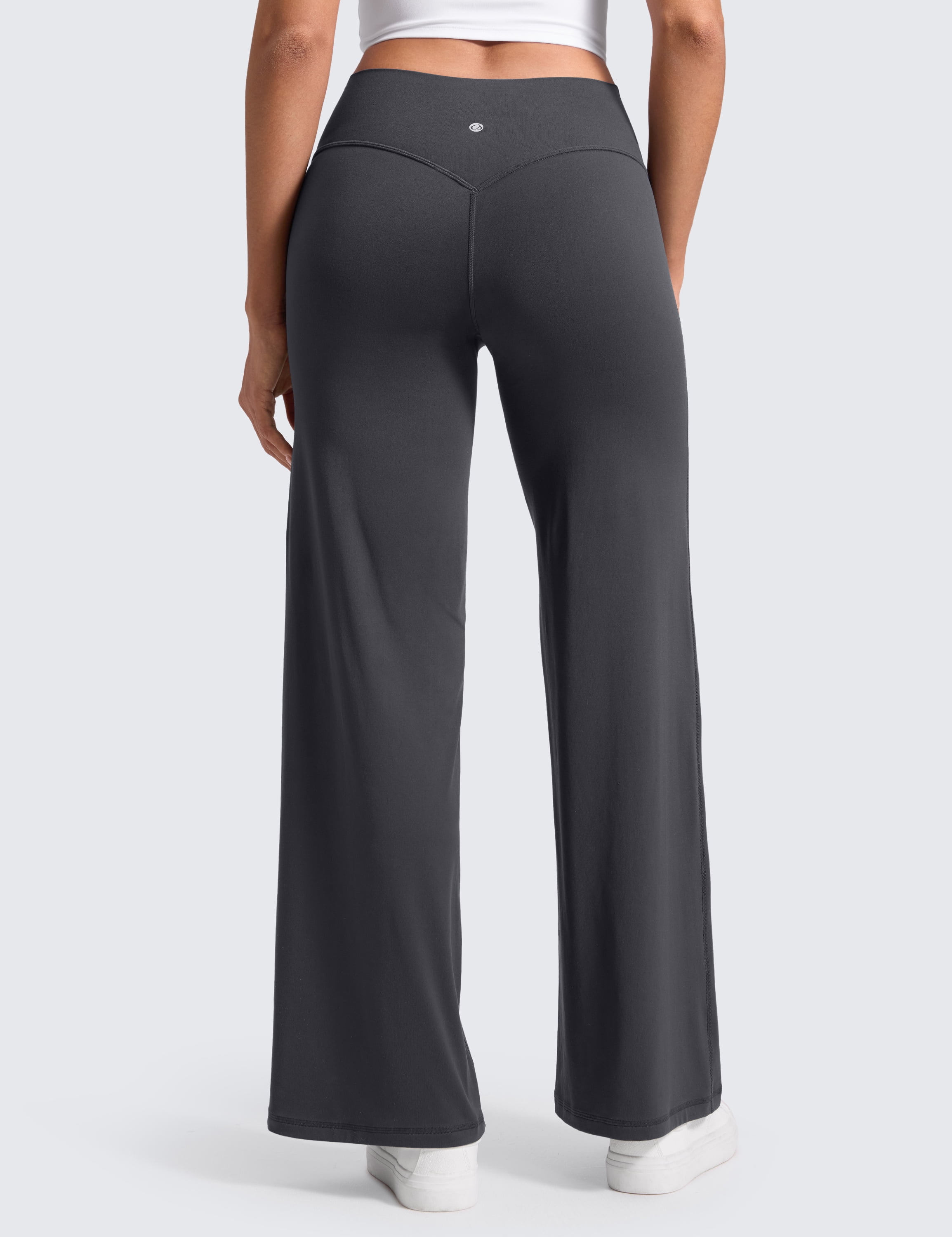 CRZ YOGA Softretch No Front Seam Wide Leg Pants for Women High Waist Yoga Leggings Lounge Buttery Soft