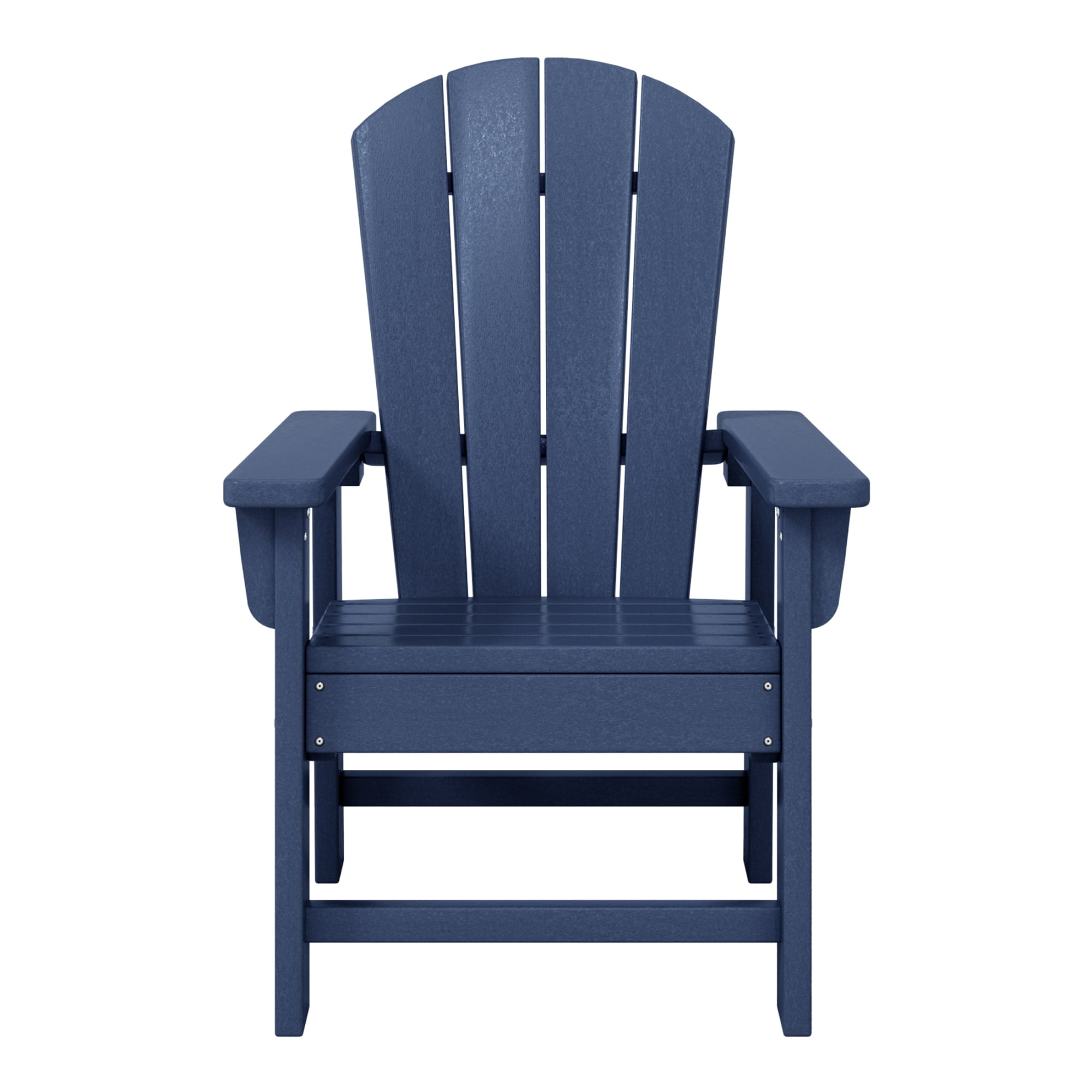 WestinTrends Malibu Kids 3-Piece Outdoor HDPE Adirondack Chairs With Square Side Table Set, Navy Blue
