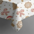 thumbnail image 5 of White Christmas Gingerbread Man Pattern Square Tablecloth,Waterproof Square Table Cover,Wipeable Spillproof Washable Table Cover for Home Kitchen Party Decor 60"x60"(152x152cm), 5 of 6