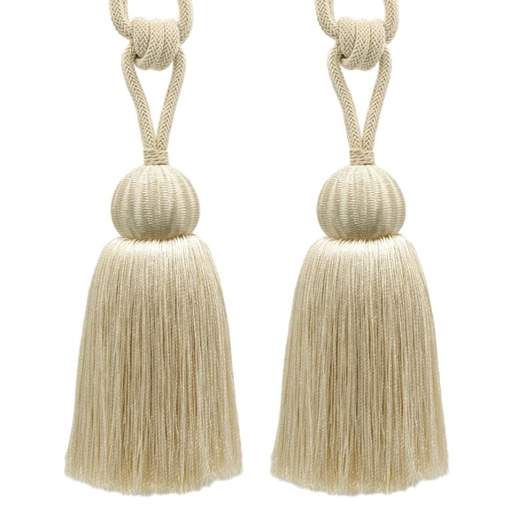 DECOPRO Small Contemporary Curtain & Drapery Tassel Tieback Handcrafted with Fancy Diamond Braid Cord, Tassel Length 5" (12.5cm), Spread 26" (66cm) # TBCBW5, #C25 Set of 2