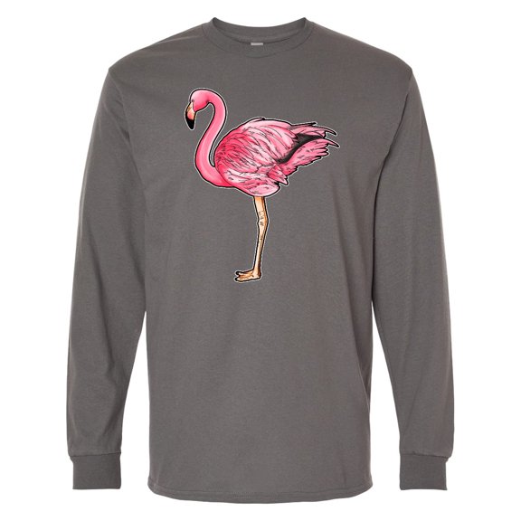 Inktastic Pink Flamingo Long Sleeve T-Shirt