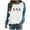 Blue, variant on Tops for Women Plus Size Long Sleeved Halloween Printed Round Neck Sweatshirt 3-Blue XXXL