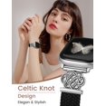 thumbnail image 5 of Wearlizer Slim Braided Magnetic Band Compatible with Apple Watch Band 38/40/41/42/44/45/46/49mm Women, Thin Stretchy Nylon Celtic Knot Dressy Strap for iWatch Series 11 10 9 8 7 6 5 4 SE Ultra 3 2 1, 5 of 8