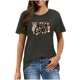 thumbnail image 1 of Mujeres Manga Corta de Verano Tops Pascua Impresa Cuello Redondo, Blusa de Moda Casual para la Primavera, 1 of 5