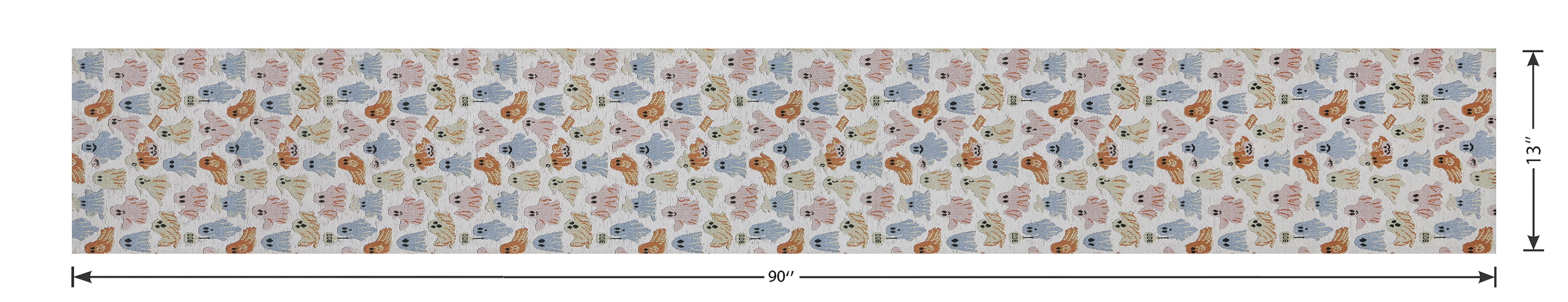 Halloween Ghosts 13" x 90" Table Runner - 100% Polyester, Multi-color