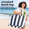 thumbnail image 2 of Fit + Fresh All The Things XL Tote Bag, Travel & Overnight Bag, Navy Stripe, 2 of 8