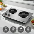 thumbnail image 6 of Cusimax 1800W Double Hot Plate, Stainless Countertop Burner, Silver Portable Electric Cooktop, CMHP-C180, 6 of 9
