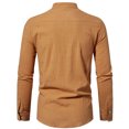 thumbnail image 5 of HUANBAI A Men's Solid Cotton Linen Long Sleeve Shirt In 2024, 5 of 6