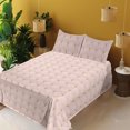 thumbnail image 2 of Art Deco Sheet Set, Shell Look Simplistic Pattern with Vintage and Classical Style Motif, Fitted & Flat Sheet with Pillowcase Bedding Accent 4 Pcs Set, Queen, Blush and Sand Brown, by Ambesonne, 2 of 5