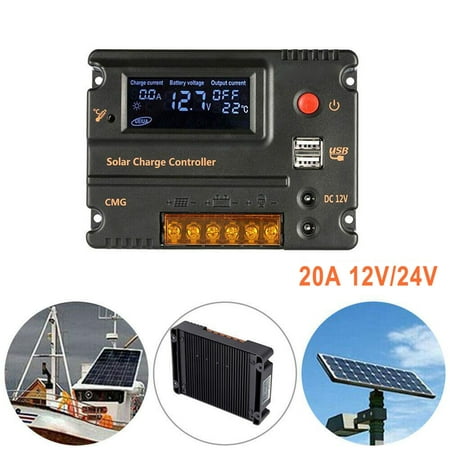 

JINGT 12/24V Solar Panel 10/20A cmg Wpc Solar Charge Controller Battery Regulator Usb