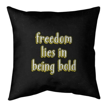 UPC: 0670507574368 | ArtVerse Quotes Be Bold Inspirational Quote Chalkboard Style Pillow-Faux Suede 14 x 14 Medium
