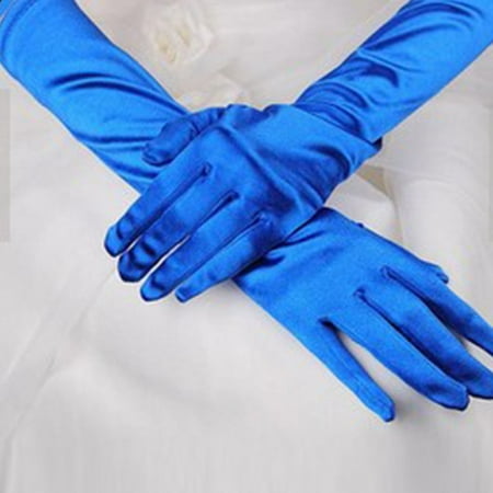 - JIMSHOP Vintage Women Elegant Solid Color Long Glove Prom Stretch For Halloween Satin Opera Evening Wedding Party