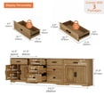 thumbnail image 2 of WAMPAT 110"W Large TV Stand,3-in-1 Farmhouse Entertainment Center with Storage Barn Door Cabinet,TV Console Table With Media Cabinet and Drawers for Living Room,Bedroom,Walnut, 2 of 7