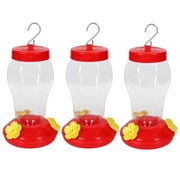 Plastic Hanging Hummingbird Feeders 6.75x4 in Refillable Bundle for Home Easy to Clean Refill Outdoor Yard Garden Water Dispenser Decoration Spring Summer Gift Supplies Set of 3 with Kerti Dsz
