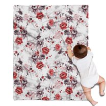 Pioneer Flower Blanket,Comfortable Soft Flannel Throw Blanket,All Season,Warm Lightweight Blankets for Sofa Bed Couch Living Room Chair,30"x40"(80x100cm)