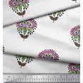 thumbnail image 2 of Soimoi Modal Satin Fabric Leaves & Floral Block Decor Fabric Printed Yard 42 Inch Wide, 2 of 3