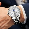 thumbnail image 3 of OLEVS Watches for Men Business Dress Casual Analog Quartz Stainless Steel Waterproof Luminous Men Wrist Watches Reloj Para Hombre White Dial, 3 of 12