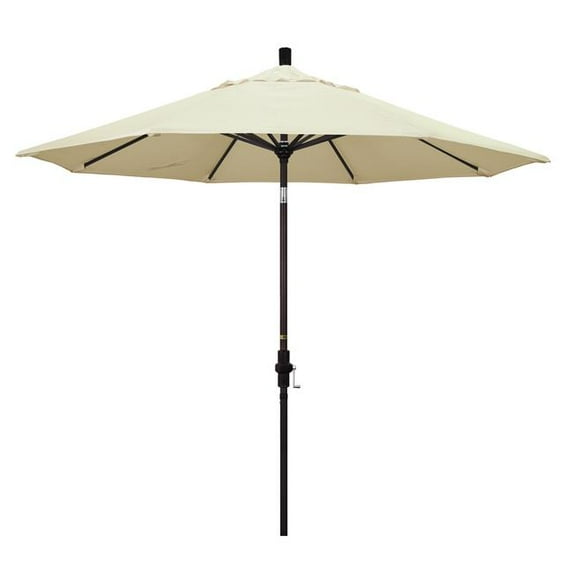California Umbrella 9 ft. Aluminum Market Umbrella Collar Tilt - Bronze-Sunbrella-Canvas - Residential Shade Solution