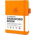 thumbnail image 1 of Libro contraseñas Clever Fox. Organizador direcciones y contraseñas en Internet. Cuaderno registros con pestañas alfabéticas. Diario pequeño tamaño bolsillo para inicios de sesión (Naranja), 1 of 3